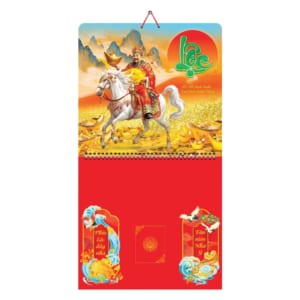 Lò Xo Giữa 37x68cm Gắn Bloc – Lộc Mã Khai Xuân  – Mã: AH 41