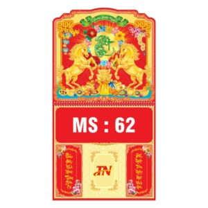 Lò Xo Giữa 37x68cm Gắn Bloc – Song Mã Phát Lộc – Mã: MS 62